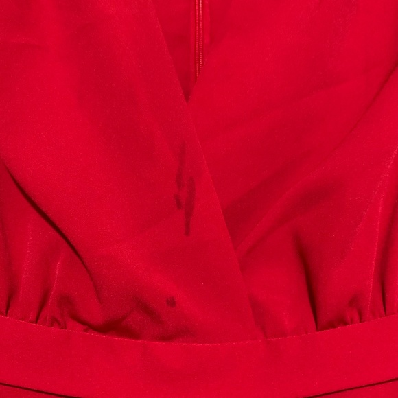 Women’s Eliza J Off The Shoulder Side Drape Sheath Dress in Red Sz 4 NWT - Picture 3 of 6